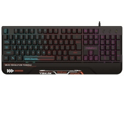 Klawiatura pełnowymiarowa RGB dla graczy SHARK wbudowana podkładka pod nadgarstki, wodoodporna konstrukcja