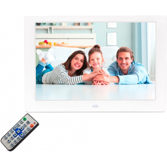 Ramka cyfrowa na zdjęcia i filmy 10,1 cala biała 