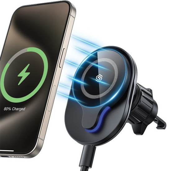 Uchwyt indukcyjny MagSafe do kratki wentylacyjnej 15W C50 czarny 