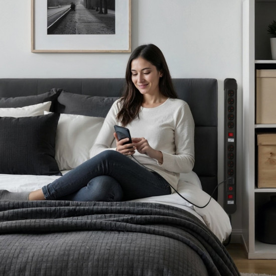 Listwa zasilająca 10 gniazd z 2 włącznikami Energy MCE10 zabezpieczenie i sygnalizacja przeciążenia 3680W