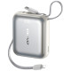 Powerbank AS-181 35W 10000mAh + kable Lightning i USB-C srebrny 