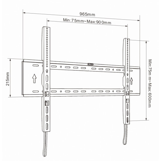 Uchwyt do TV LCD/LED/Multimedia 65-120 cali 200KG AR-94XXL reg. Solid 32mm max VESA 900x600