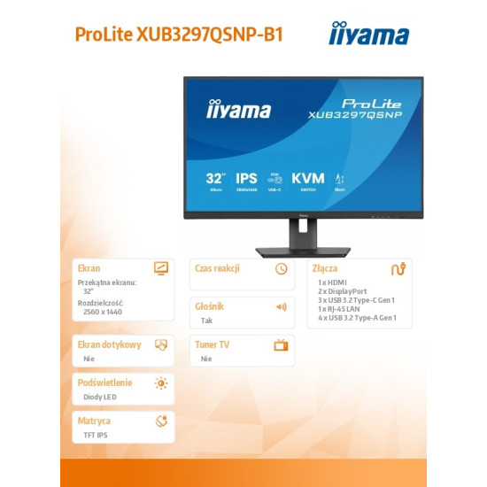 Monitor 32 cali XUB3297QSNP-B1 + Norton Small Business card 250G PL