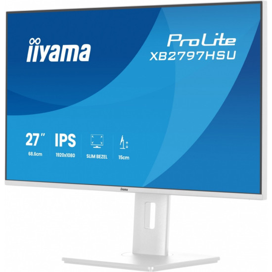 Monitor 27 cali XB2797HSU-W1 IPS, FHD, HDMI, DP, 120Hz, 2xUSBv3.2, 2xUSB-C, 350 CD, x2W, HAS 150/PIVOT, Biały