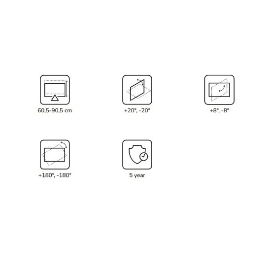 Uchwyt sufitowy do projektora CL25-540WH1 h:60,5-90,5 cm biały