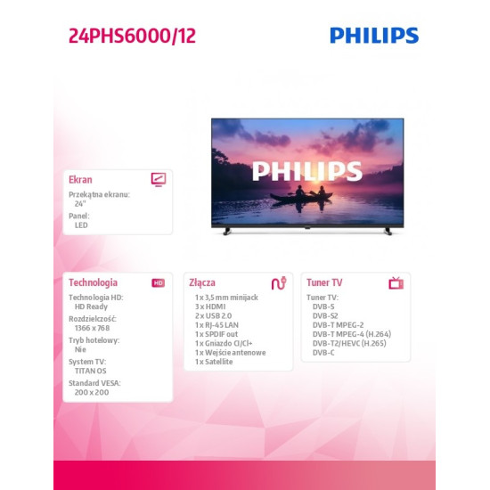 Telewizor LED 24 cale 24PHS6000/12