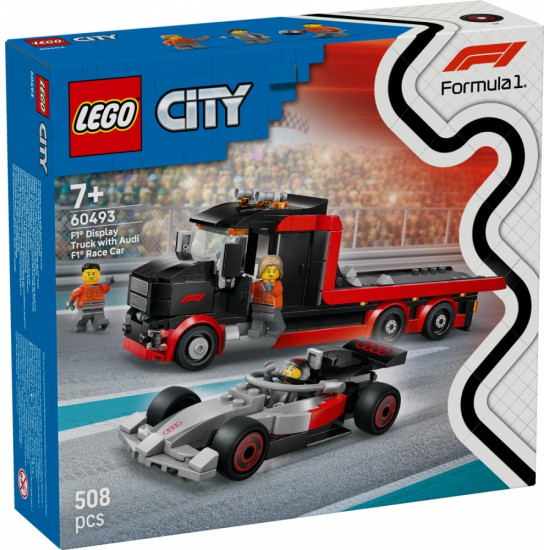 Klocki City 60493 Ciężarówka F1 z bolidem Audi F1 