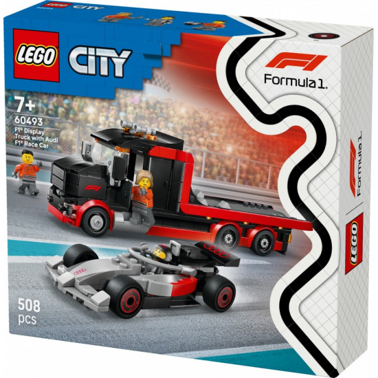 Klocki City 60493 Ciężarówka F1 z bolidem Audi F1 
