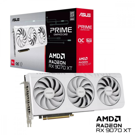 Karta graficzna Radeon RX 9070 XT PRIME OC WHITE 16GB GDDR6 256bit 3DP/HDMI