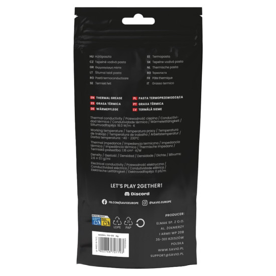 Pasta termoprzewodząca Glacier 18W/mK 1g TG-05