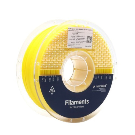 Filament ABS High Speed, 1,75 mm, 1 kg, żółty