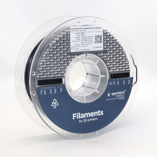 Filament PETG High Speed, 1,75 mm, 1 kg, czarny