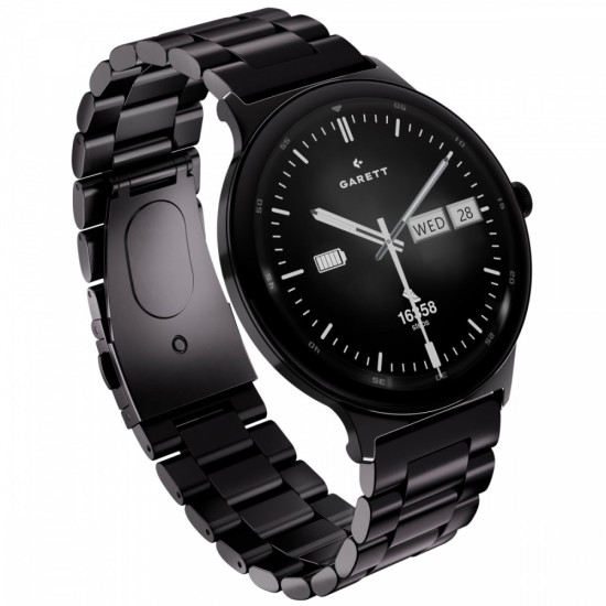 Smartwatch Quantum czarny stalowy 
