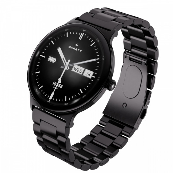 Smartwatch Quantum czarny stalowy 