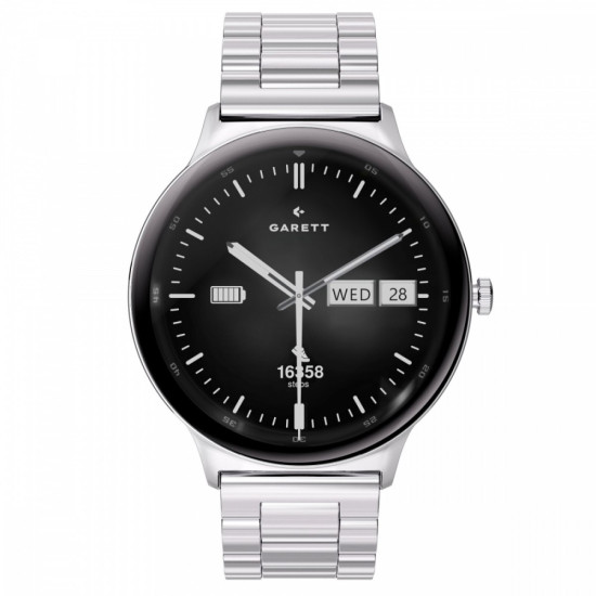 Smartwatch Quantum srebrny stalowy 