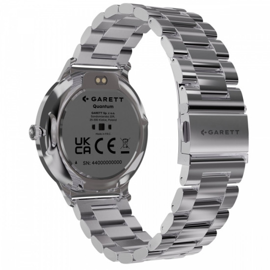 Smartwatch Quantum srebrny stalowy 