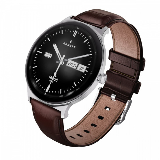 Smartwatch Quantum srebrny stalowy 