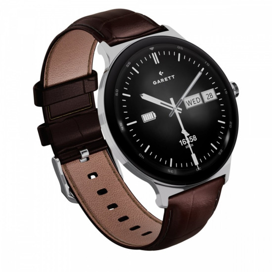 Smartwatch Quantum srebrny stalowy 
