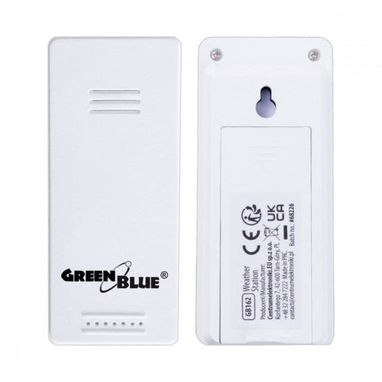 Stacja pogody bezprzewodowa GB162 temperatura IN/OUT, zegar, zasieg do 60 m
