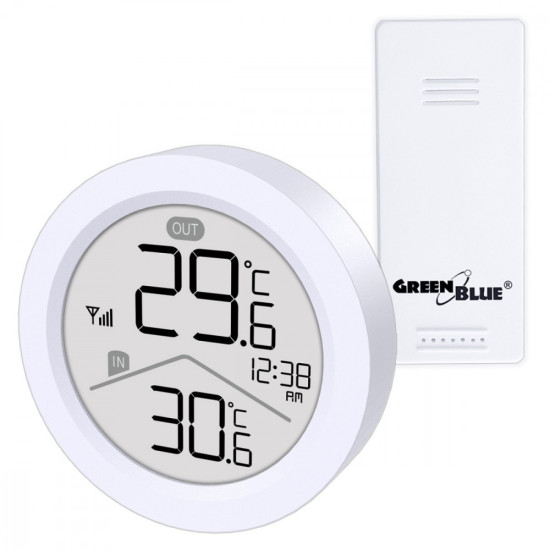 Stacja pogody bezprzewodowa GB162 temperatura IN/OUT, zegar, zasieg do 60 m