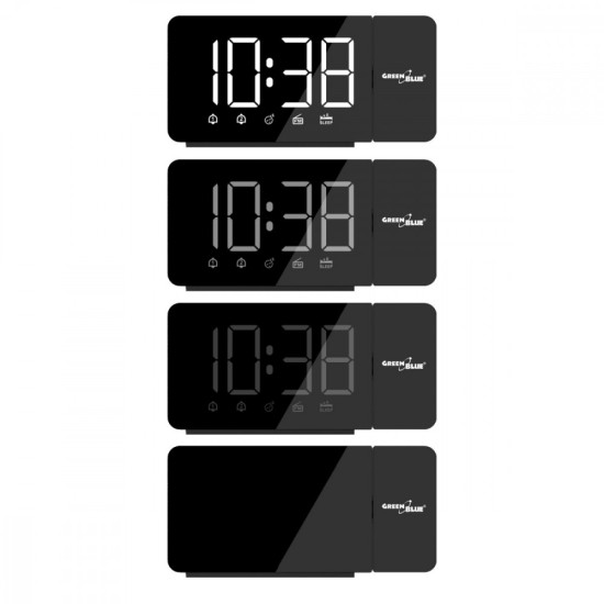 Radiobudzik cyfrowy LED GB172 radio FM, alarm, zegar 12/24, zasilanie USB 5V DC, CR2032 