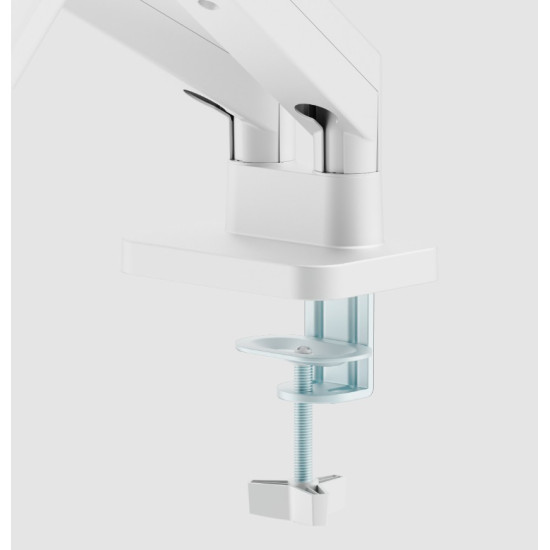 Ramię biurkowe  na dwa monitory regulowane, od 17 do 32 cale obciążenie do 10kg, kolor biały