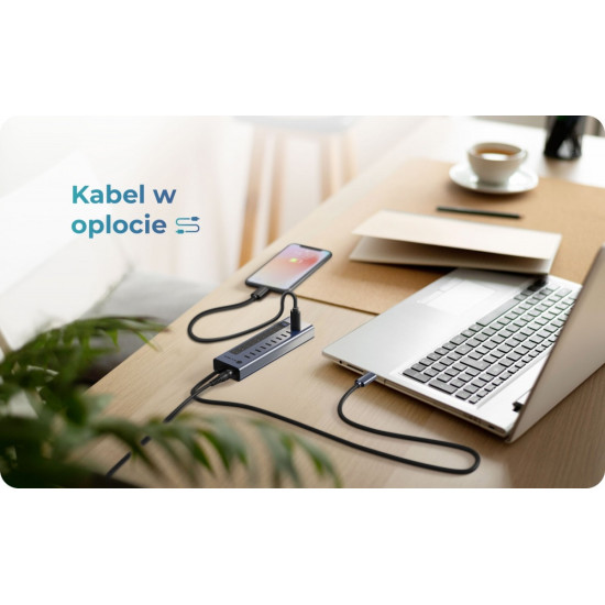 HUB IB-HUB1450-C31 10 x USB TYPE-C Gen 2 z zasilaczem 