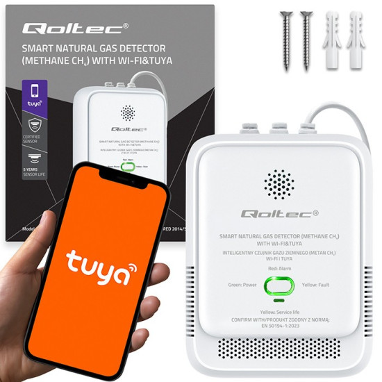 Czujnik wycieku gazu ziemnego | detektor CH4 | NG | Tuya | Wi-Fi | alarm 85dB | LED 