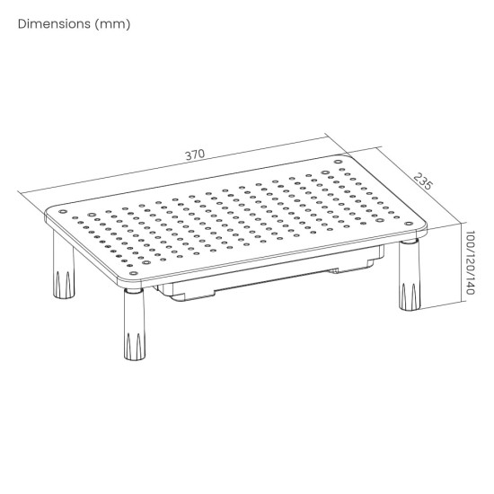 Podstawka regulowana pod monitor z szufladą