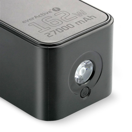 Powerbank 27 000 MAH 2X USB-C 1X USB 162,5W QC4+ wbudowana latarka wyświetlacz LCD