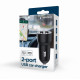 Ładowarka samochodowa USB 2-portowa, 3.1 A, czarna