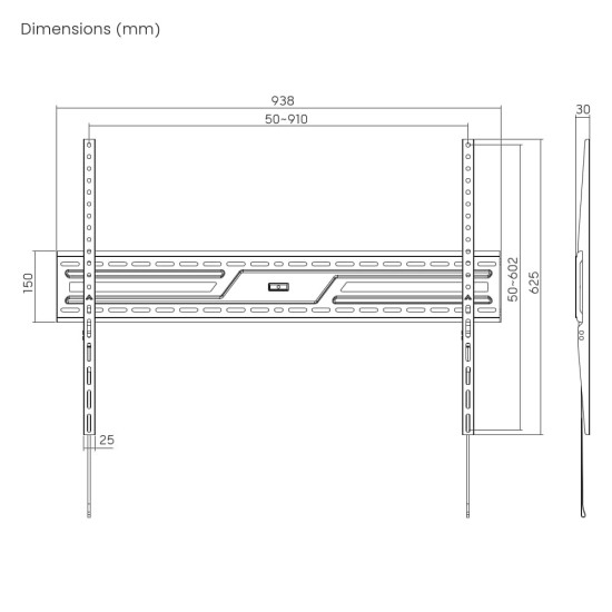 Uchwyt ścienny do telewizora (bez regulacji), 43-100 cali czarny 