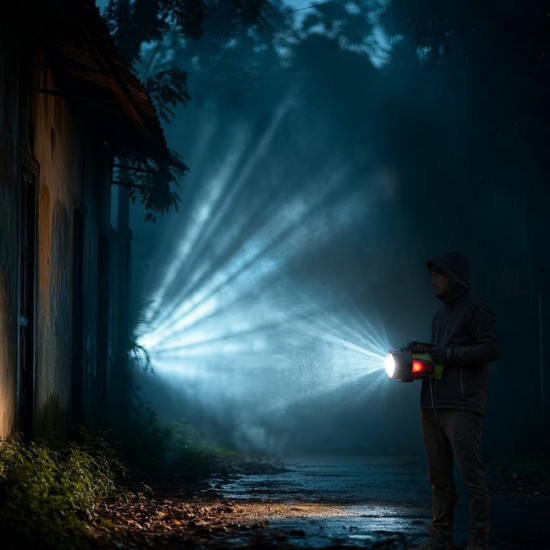 Latarka akumulatorowa 3w1 szperacz LED USB MCE345 