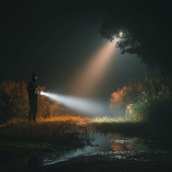 Latarka akumulatorowa 3w1 szperacz LED USB MCE345 