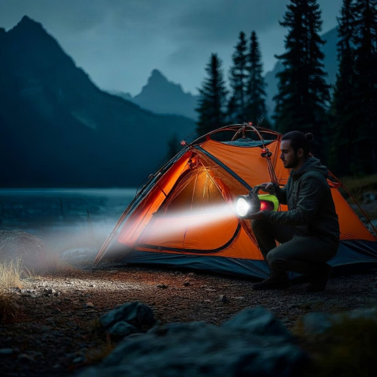 Latarka akumulatorowa 3w1 szperacz LED USB MCE345 