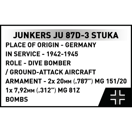 Klocki Junkers JU 87D-3 Stuka 556 klocków