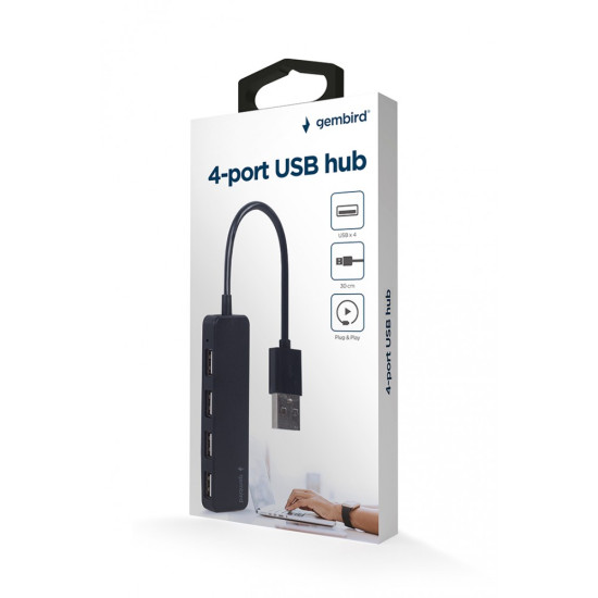 HUB USB 2.0 4-porty, czarny 