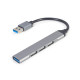 HUB USB 4-Porty (USB3 x 1, USB2 x 3), srebrny 