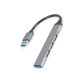 HUB USB 4-Porty (USB3 x 1, USB2 x 3), srebrny 
