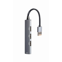 HUB USB 4-Porty (USB3 x 1, USB2 x 3), srebrny 