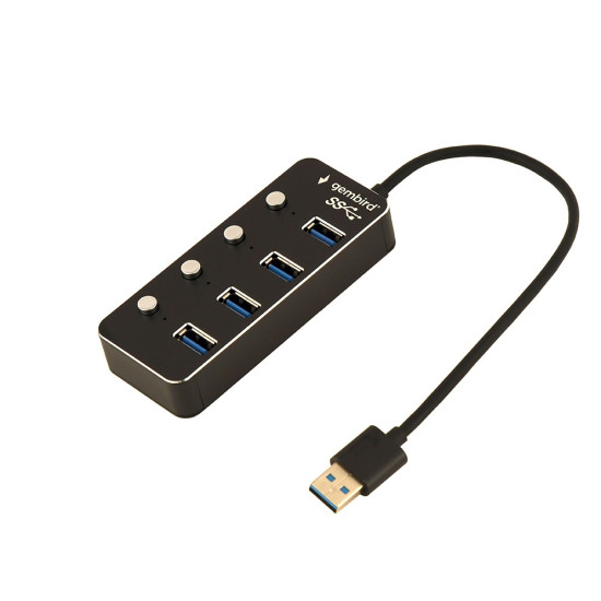 HUB 4-portowy USB 3.1 (Gen 1) z przełącznikami czarny 