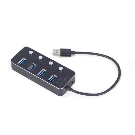 HUB 4-portowy USB 3.1 (Gen 1) z przełącznikami czarny 