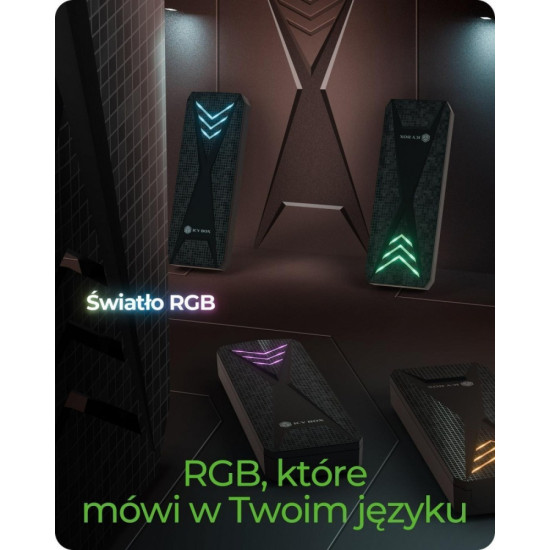 Obudowa dysku IB-1805ML-CU31 NVMe M.2 SSD, RGB oświetlenie