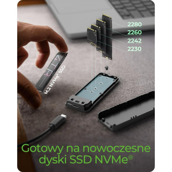 Obudowa dysku IB-1805ML-CU31 NVMe M.2 SSD, RGB oświetlenie