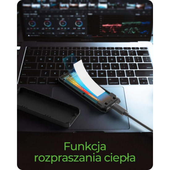 Obudowa dysku IB-1805ML-CU31 NVMe M.2 SSD, RGB oświetlenie