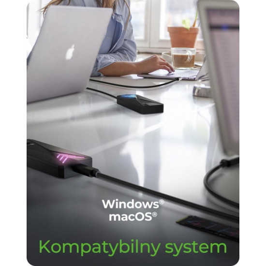 Obudowa dysku IB-1805ML-CU31 NVMe M.2 SSD, RGB oświetlenie