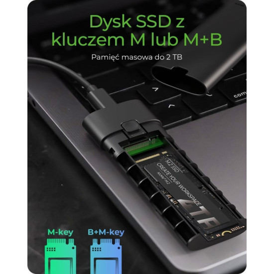 Obudowa dysku IB-1806MT-CU31 M.2 NVMe SSD 10 Gbps 