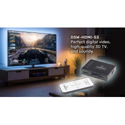 Przełącznik HDMI z pilotem - pięć nadajników jeden      odbiornik