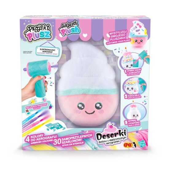Projekt Plusz Deserki - Kreatywny zestaw z elektronicznym aerografem, Słodka Babeczka