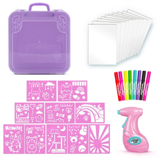 Projekt Art - Walizeczka małej artystki Kawaii - Kreatywny zestaw z elektronicznym aerografem